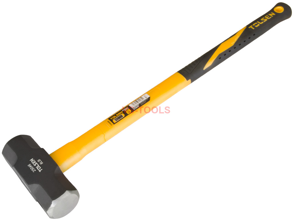 8Lb 36inch Heavy Duty Sledge Hammer Fibreglass Handle Rubberized